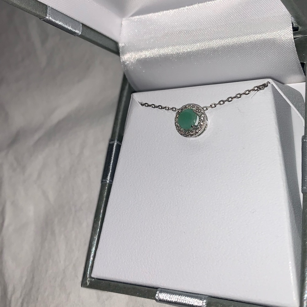 Cushion-Cut Cabochon Diamond Pendant 925 Silver
